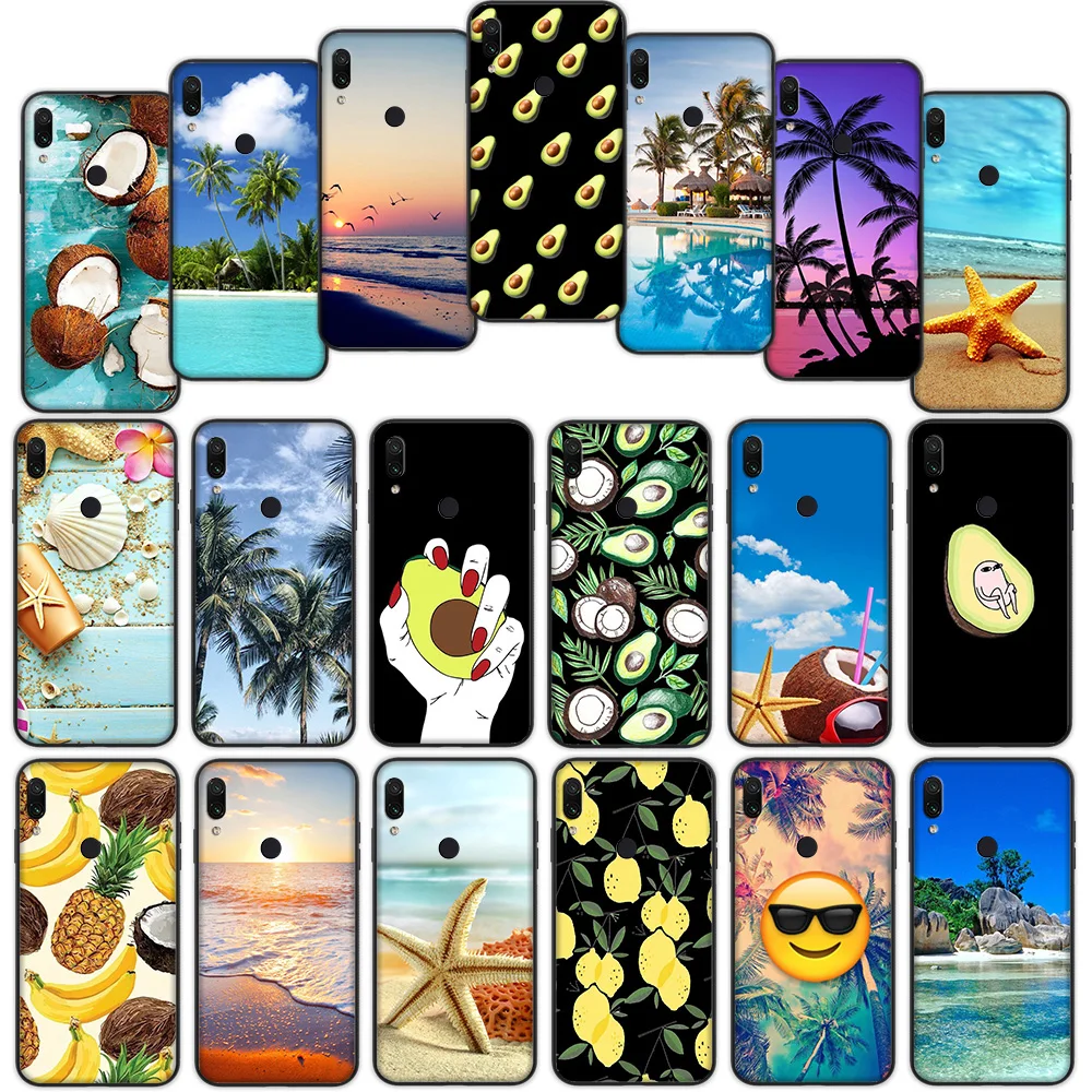 

Fruit Coconut Avocado Beach Soft Cover Case for Xiaomi Redmi Note 7 4 4X 6 Pro 5 Plus 5A 6A Go S2