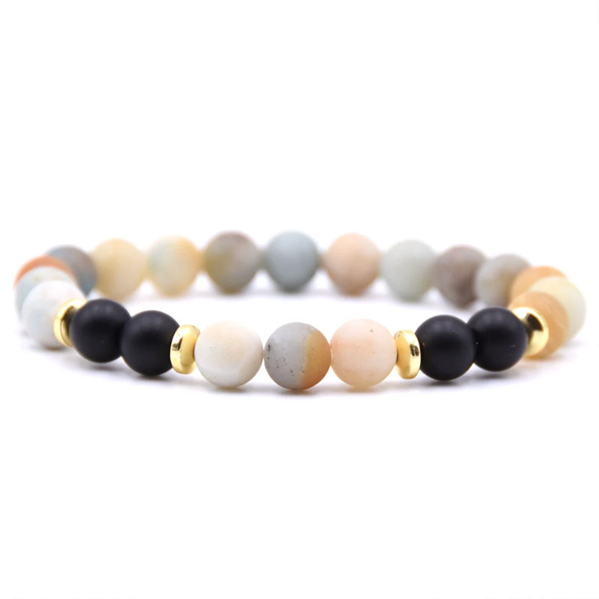 

Essential Oil Perfume Diffuser 8mm Black Lava Stone Beads Bracelet Tiger's Eye Stretch Yoga Jewelry