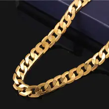 

2017 fashion Copper gold plated necklace 6MM Cuba chain man hip-hop plated gold jewelry wholesale X181