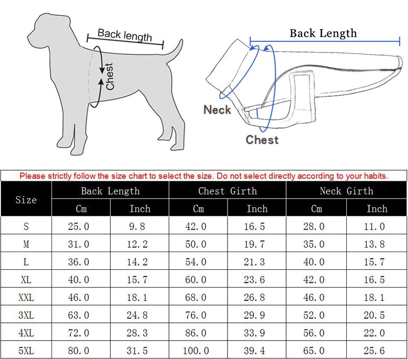 Winter Warm Puppy Big Dog Coat Reflective Pet Dog Clothes for Small Large Dogs French Bulldog Pitbull Clothing Pets Vest Jackets