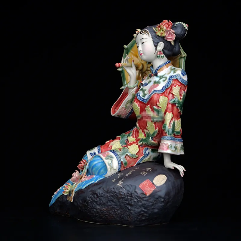 Китайская красота фарфоровая художественная антиквариат статуэтки Ангел ...