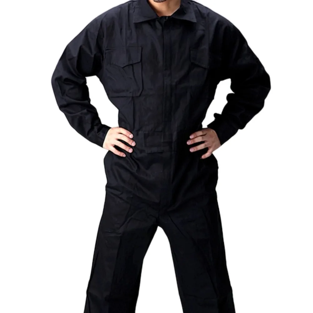 

Washable Cotton Jumpsuit Overalls Coverall Men Spray Paint Working Clothes Dust Dirt Workplace Long-sleeved Safety Clothing
