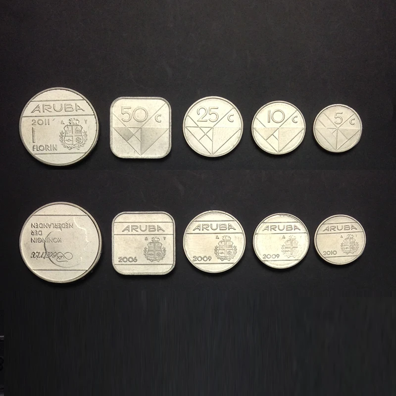 

Aruba 5Pieces/Lot Coins Coin Original enuine Original Not circulated