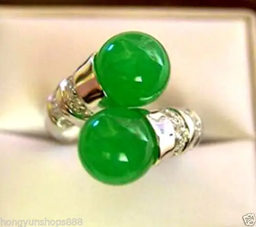 

Beautiful Tibet silver natural green jadeite ring Size:6# 7# 8# 9# >Dongguan girl jewerly Store free shipping