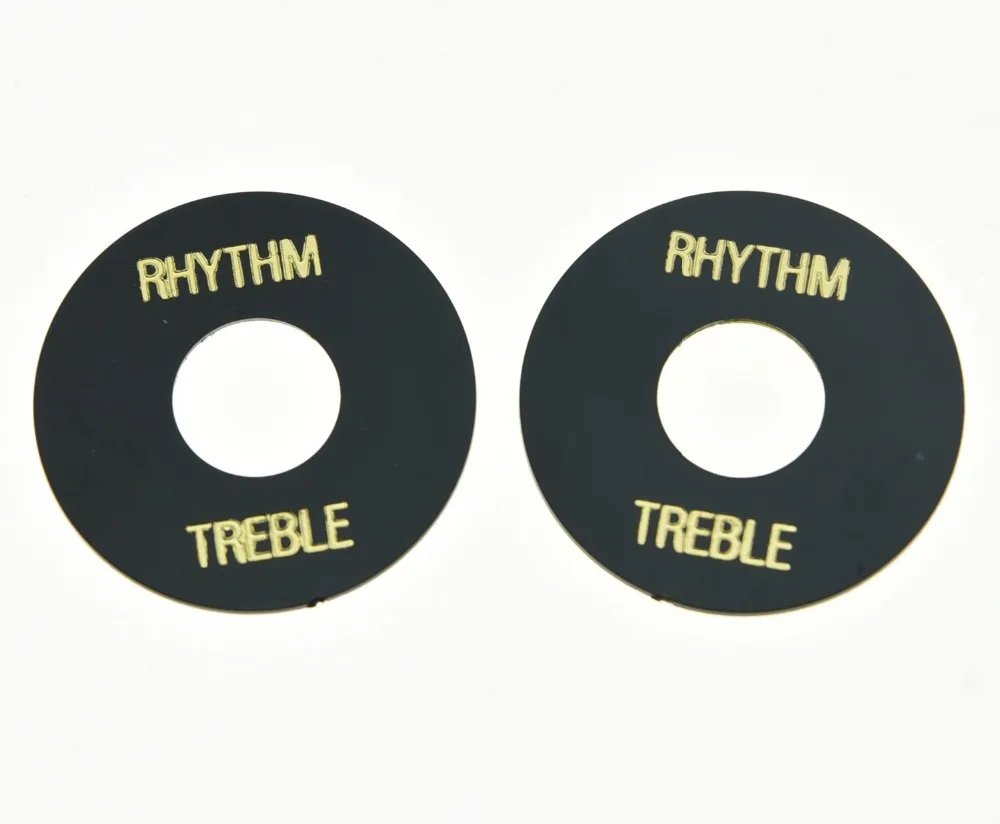 

KAISH 2x Black w/ Gold Guitar Toggle Switch Washer Rhythm Treble Ring fits For Les Paul