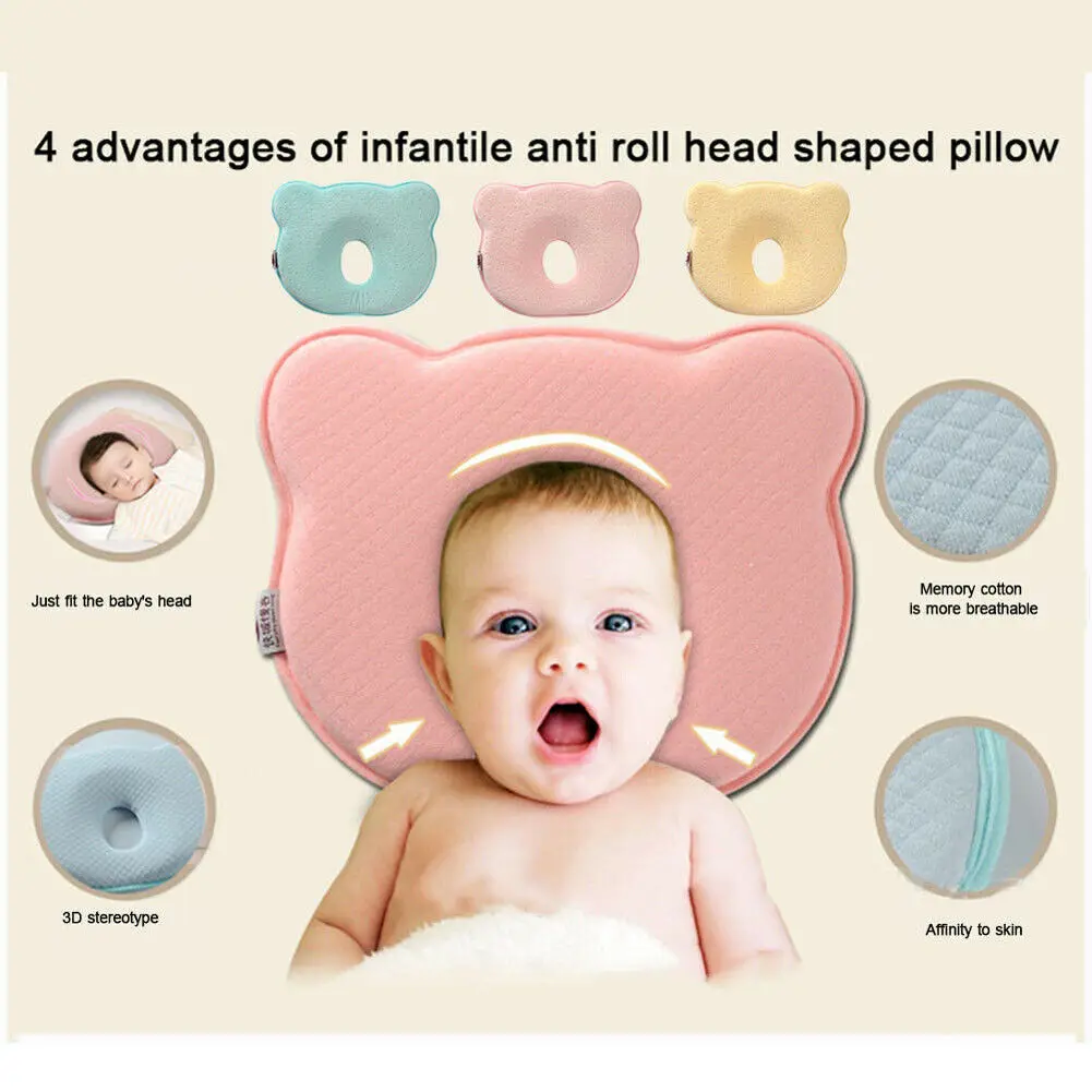 Newborn Baby Pillow Soft Infant Baby Nursing Prevent Flat Head Memory Foam Cushion Shaping Pillow Sleeping Positioner Protect