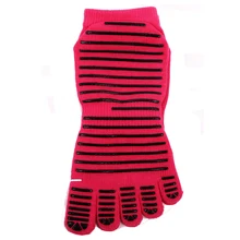 Женские носки для занятий йогой, спортивные носки для занятий танцами, пять пальцев, Нескользящие массажные аксессуары для фитнеса, теплые осенне-зимние носки в горошек