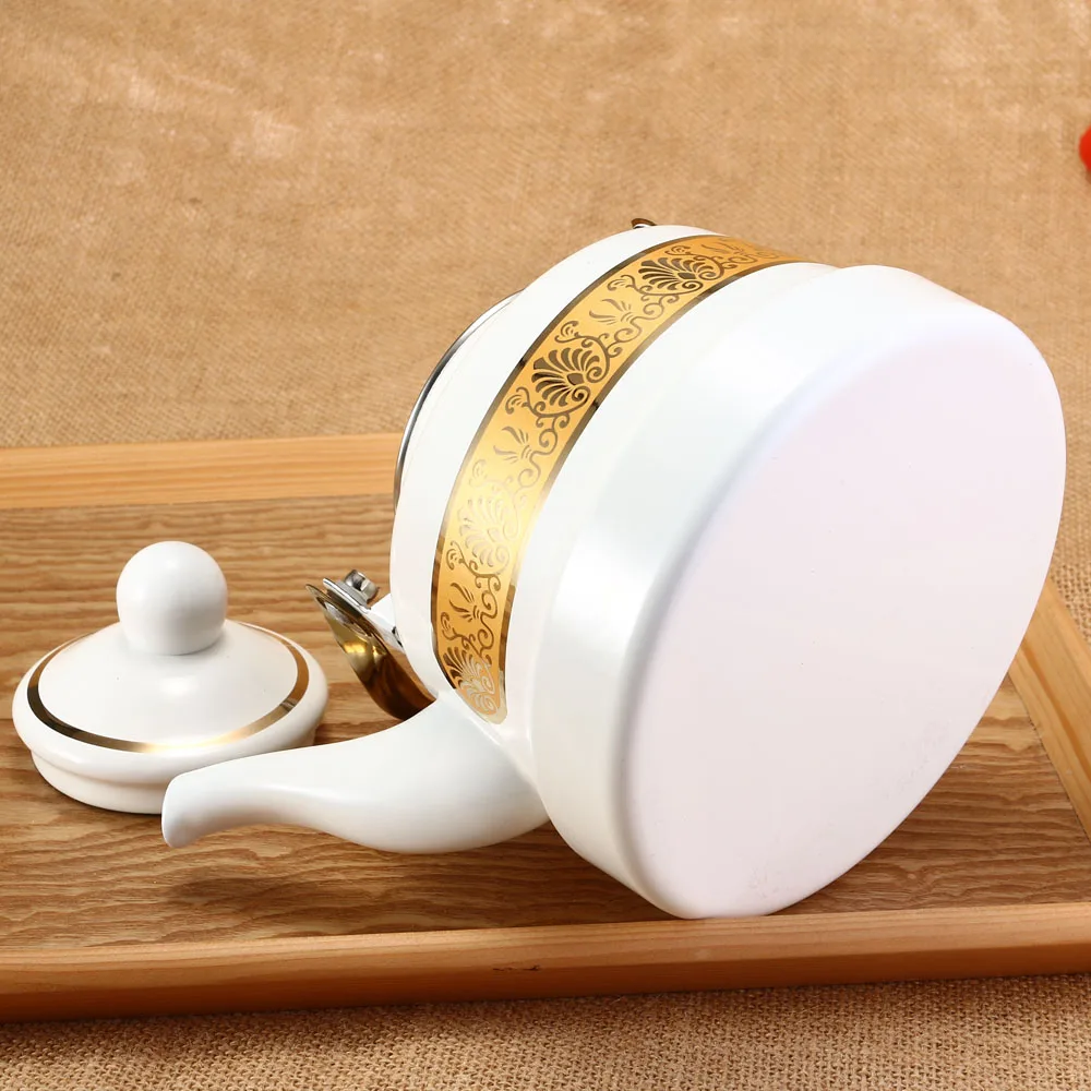 1.7L золотой белый эмалированный горшок Традиционный китайский колокольчик форменный горшочек утолщенный чайник для воды электромагнитная печь газовый горшок