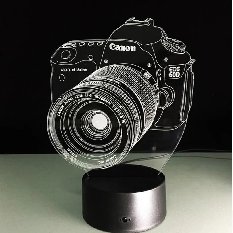 Новинка 3D развлекательная камера Иллюзия светодиодный светильник USB Настольный светильник RGB Ночной светильник романтическая прикроватная декоративная лампа