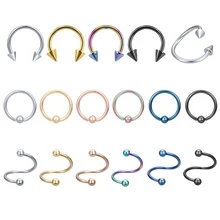 Женское кольцо для носа, нержавеющая сталь, перегородка хряща, пирсинг, трагус, спираль, пирсинг для бровей, серьги, сексуальное ювелирное изделие