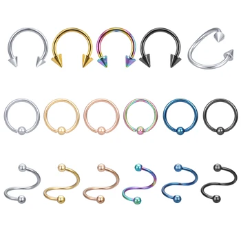

Women's Nose Ring Stainless Steel Septum Cartilage Labret Piercings Tragus Helix Eyebrow Piercing Snag Earring Body Sexy Jewelry