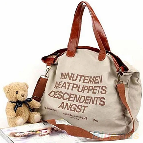 

Women's Large Capacity Canvas Letter Tote Messenger Handbag Shoulder Bag