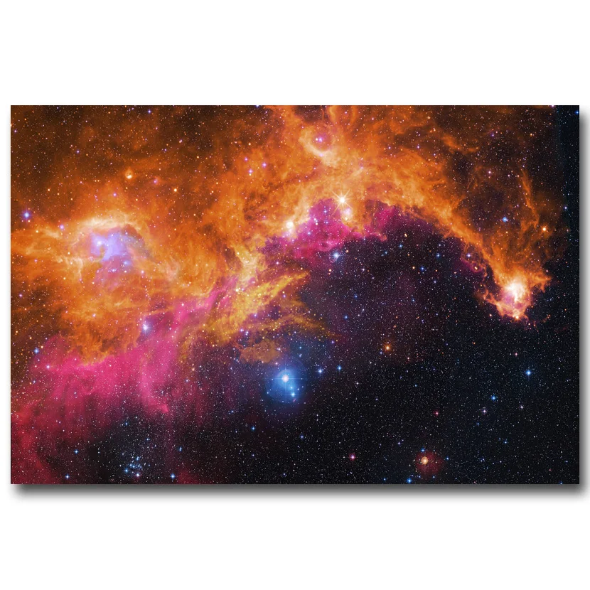 

NICOLESHENTING Milky Way Galaxy Stars Nebula Art Silk Fabric Poster Print Space Universe Pictures for Home Wall Decoration 02