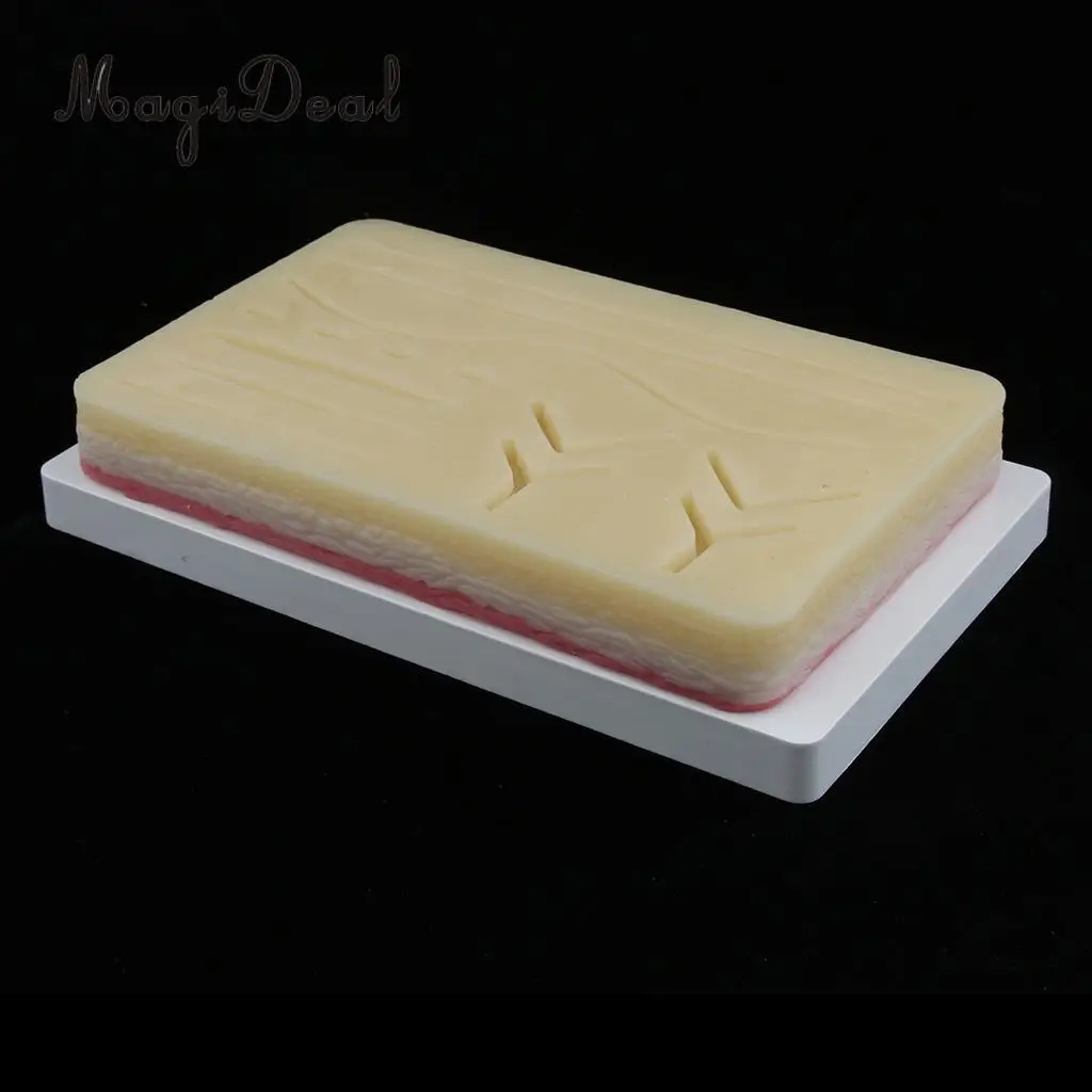 MagiDeal Medical Suture Training Practice Simulation Human Skin Model Pad with Wound, Teaching Tool