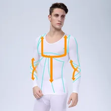 Для мужчин Шейперы тела поглотитель майка облегающая корсаж для живота пояс узкие потеря веса корсет с длинным рукавом для похудения безрукавки