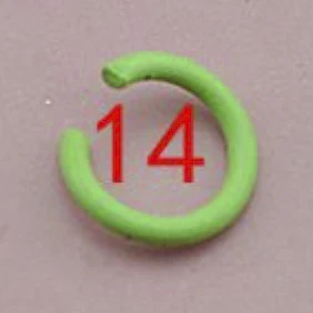 100 шт./лот, 1,2x8 мм, цветные металлические самодельные ювелирные изделия, открытые кольца с одной петлей и разрезное кольцо для изготовления ювелирных изделий - Цвет: light green 14