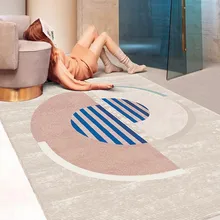 Розовый цвет пост-Современное украшение коврик для кофейного столика скандинавский стиль большой размер прикроватный коврик, геометрические коврик для гостиной