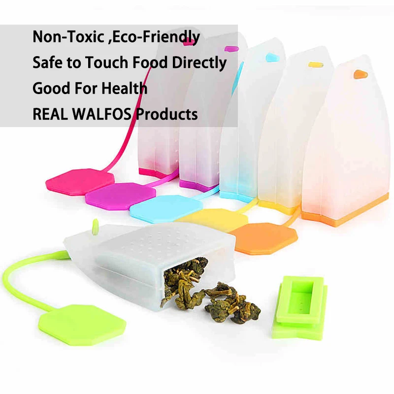 Tea Infuser Tea Strainer Tea Filter WALFOS Food grade Silicone Tea Bags Tea Strainers Herbal Infusers Filters Scented Tools