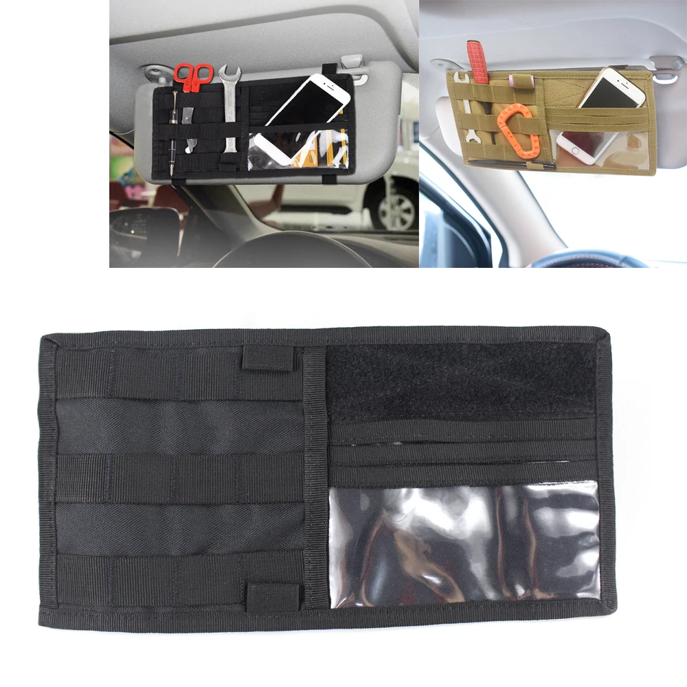 

Tactical Molle Bags Car Organizers Vehicle Visor Panel Sun Visor Holder CD Bag Auto Interior Accessories Outdoor Storage Pouch