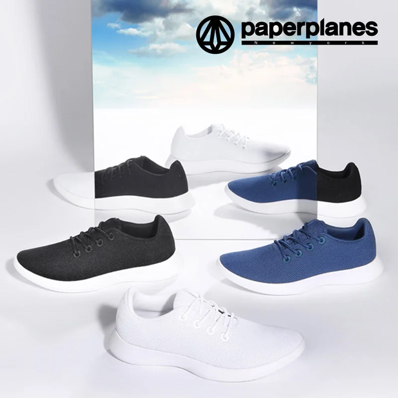 Премиум Paperplanes на шнуровке из натуральной шерсти светильник дышащая обувь Sneakers-PP1503