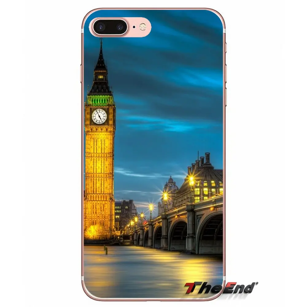 Для iPhone X 4 4S 5 5S 5C SE 6 S 7 8 плюс samsung Galaxy J1 J3 J5 J7 A3 A5 2016 2017 Лондон пейзажи Биг Бен мягкий