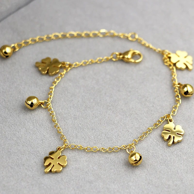 New Arrival Flowers And Bell Anklets For Women Titanium Steel Gold Rose Gold Colors Women Jewelry Anklets Wholesale New Arrival Flowers And Bell Anklets For Women Titanium Steel Gold Rose Gold Colors Women Jewelry Anklets Wholesale