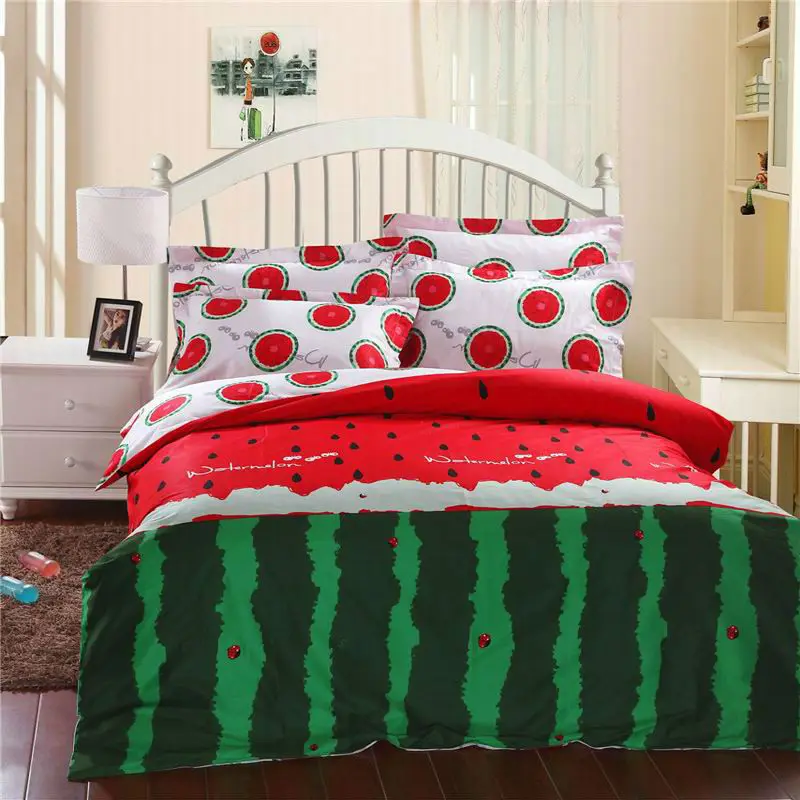 Fashionable Watermelon Pattern Reactive Pure Cotton 4pcs Bedding sets with duvet cover,bed sheet
