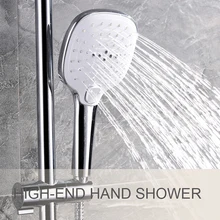 HIDEEP Water Saving Round and Square Bathroom Shower Head Chrome Booster Showerhead High Pressure Handheld Hand