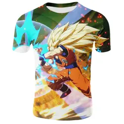 Dragon Ball Z футболки мужские летняя футболка 3D принт Супер Саян Сын Гоку Vegetto Вегета хрустальный шар звезда Dragonball футболки