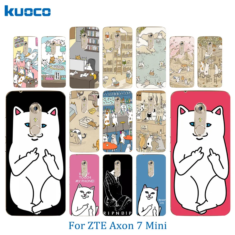 5.2 inch for ZTE Axon 7 Mini Cases Transparent Soft Silicone Cats Family Pattern Phone Thin 7Mini Fundas Capa |