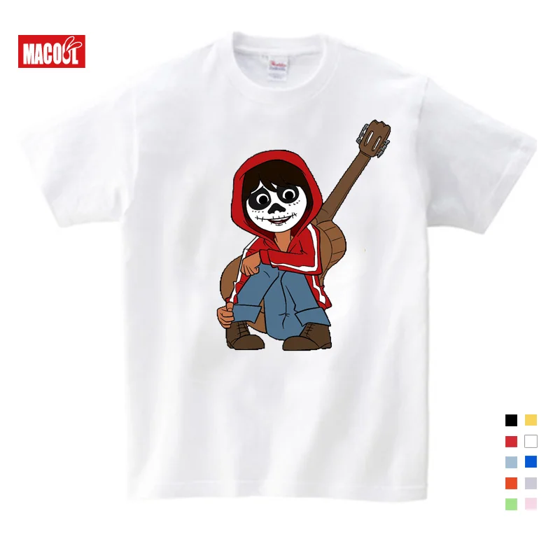 

2019 Summer Cartoon Pixar Movie COCO Slim T-Shirt Tops Short Sleeve Clothes Casual Sport Tops Tees Gifts for Children's Birthday