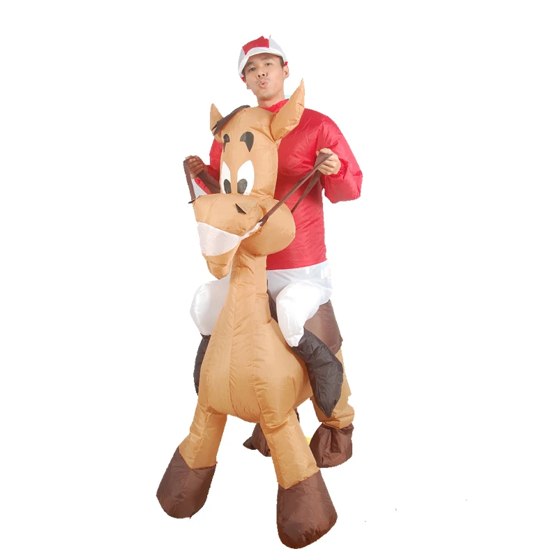 Purim Christmas Costume Inflatable Ride on Jockey and Horse Costume