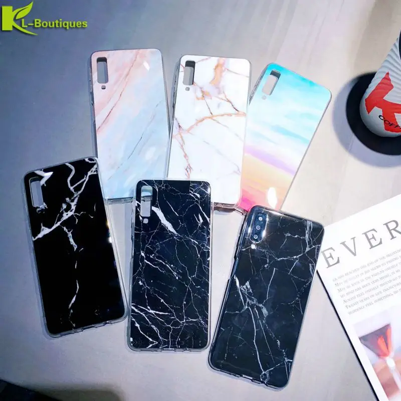 

for Samsung Galaxy A7 2018 Case on for Coque Samsung Galaxy A7 2018 A750F Cases Granite Soft Silicone Cover Marble Phone Case