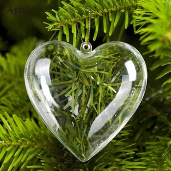 

OurWarm 20pcs 65 80 100mm Acrylic Clear Plastic Heart Party Favors Warm Romantic Candy Ball Boxes Perfect Gift for Child