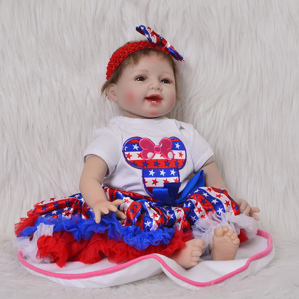 

New Arrival 22 Inch Reborn Babies Silicone 55 cm Soft Vinyl Doll Realistic Boneca Reborn Girls Birthday Gift Baby Dolls Playmate