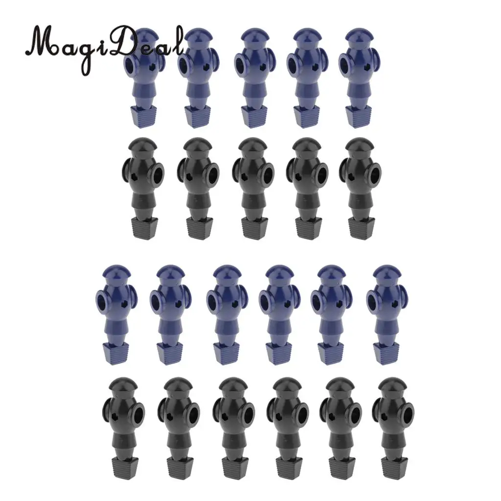 MagiDeal 22 Pieces 5/8' Foosball Man Table Soccer Player Replacement Black + Blue