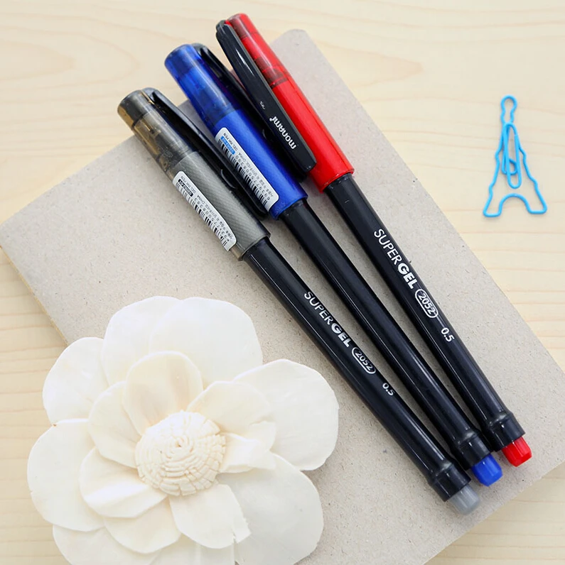 12pcs/lot Korea premium eco friendly 0.5mm gel pen excellent writing