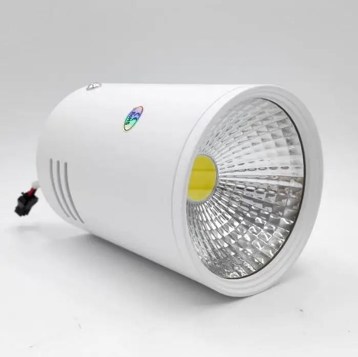 

FreeShipping Surface Mounted LED Downlight 12W Dimmable COB LED ceiling down light AC110V/220V + led driver white/Black shell