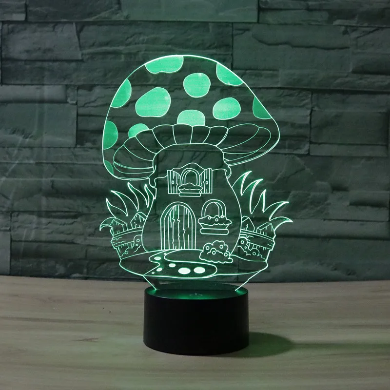 

new mushroom 2 3D light colorful touch LED visual light creative gift atmosphere desk lamp