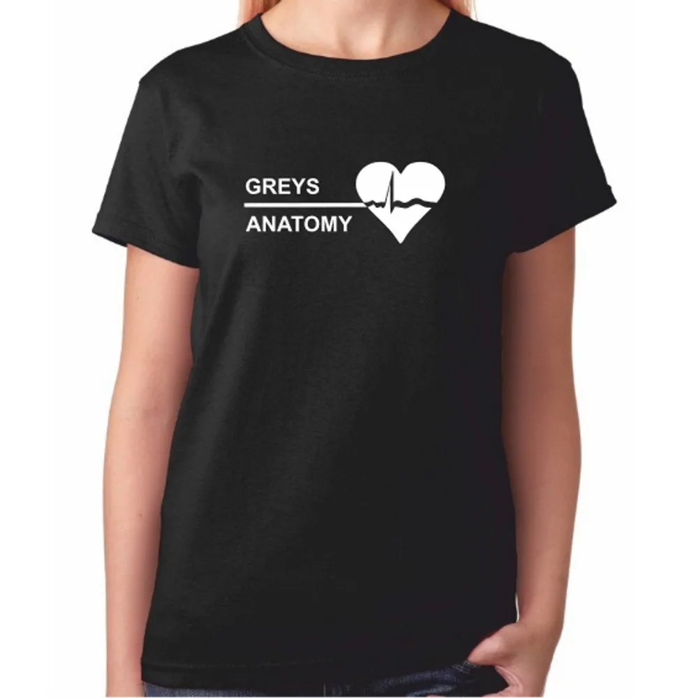 Женская футболка Greys Grays с анатомической тематикой подарки для дам из больницы