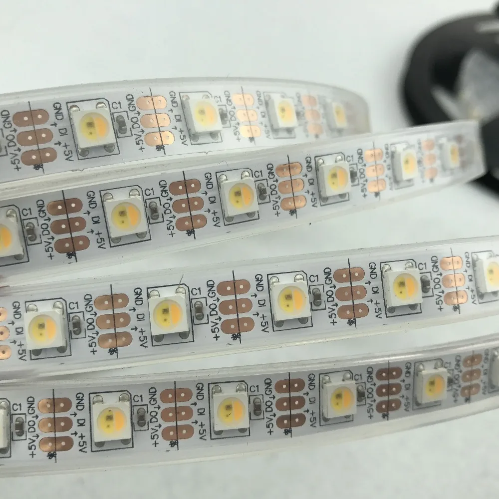 Светодиодная Адресуемая лента SK6812WWA(SK6812 IC + теплый белый холодный янтарные чипы