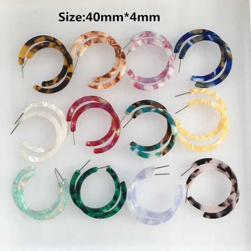 UJBOX Японский Корейский Топ ацетат серьги-кольца для женщин Разноцветные удивительные уксусная кислота массивные вечерние серьги ювелирные изделия подарок