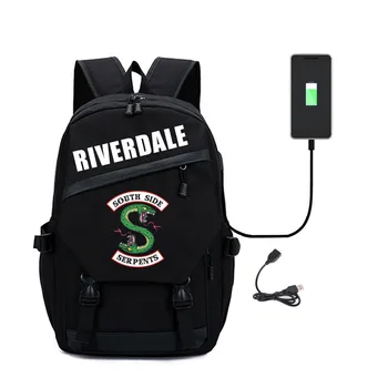 

KPOP RIVERDALE Valley Town South Side Serpents Series Camouflage Fund Usb Charge Backpack Korean Computer Package