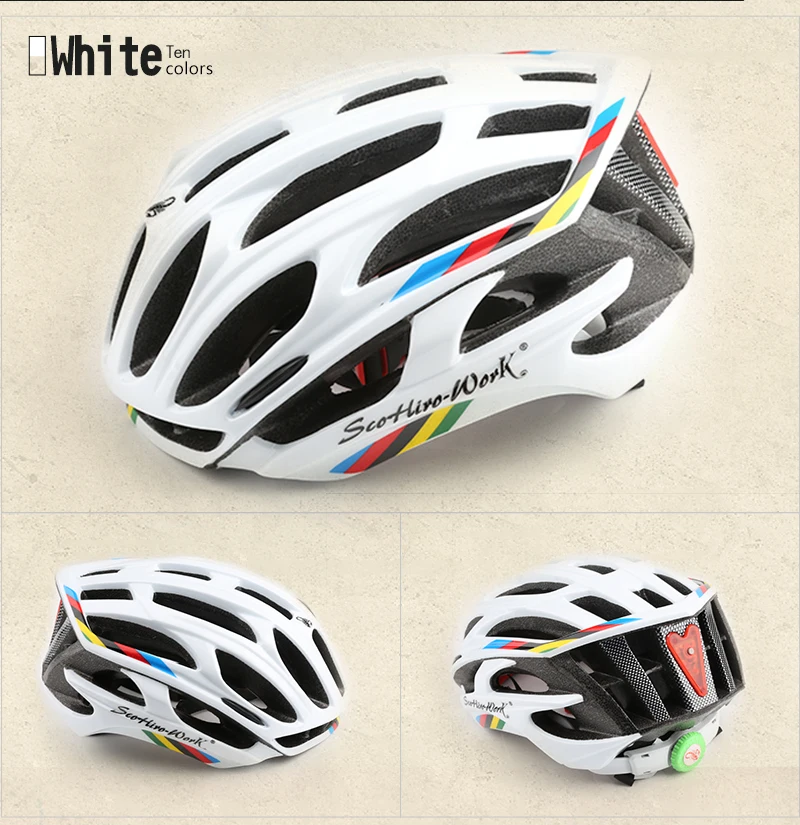 Ultralight helmet Intergrally-molded Women Men Cycling Helmet Bicycle Helmet MTB Bike Outdoor Sports Mountain Road MTB Bicycle Casco Ciclismo Capacete With LED Warning Lights (12)