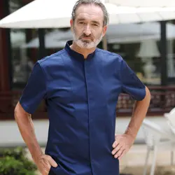 Плюс размеры 4XL унисекс синего джинсового цвета шеф повара форма для китайская униформа для ресторанов рубашки мальчиков рабочая одежда