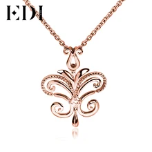 EDI Genuine Real 925 Sterling Silver Lab Grown Diamond Pendants For Women Moissanite Necklace Butterfly Gold Plated Jewelry