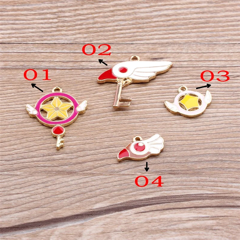 

10PCS Original Enamel Cartoon Magic Stick Pendant Zinc Alloy Animation Charm Fit Handmade Bracelet Cheap Jewelry Accessories