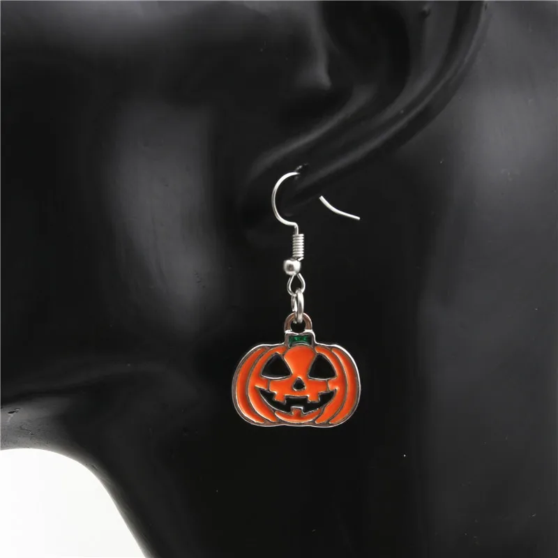 

1pair Halloween Jewelry Enamel Pumpkin Drop Earrings Witch Ears For Women Witchy Jewelry Gift