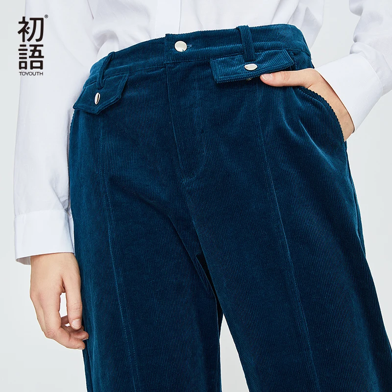 Toyouth свободные Для женщин брюки зима толстые Повседневные штаны теплые Oversize Mujer