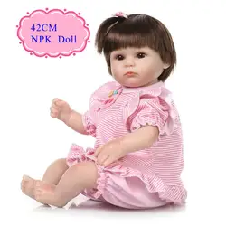 Интерактивные 42 см 17 дюймов Reborn-Куклы с хлопка мягкая одежда Adora benecas Bebe Reborn де силиконовые как рождество подарок для девочки